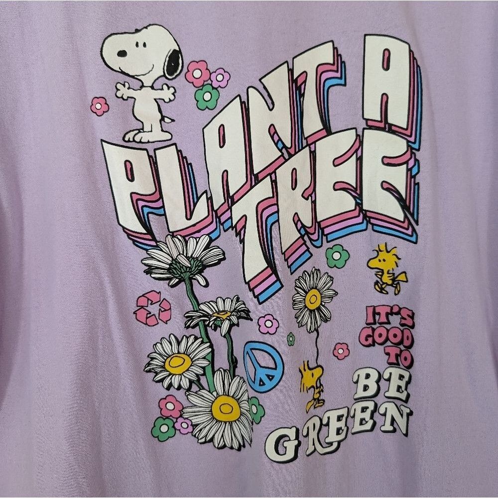 Peanuts tee Plant a tree lavender snoopy peace good to‎ be green xxxl - Picture 5 of 6